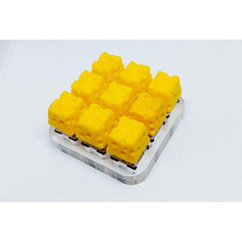 Keycap cheese clone trang trí bàn phím cơ gaming.