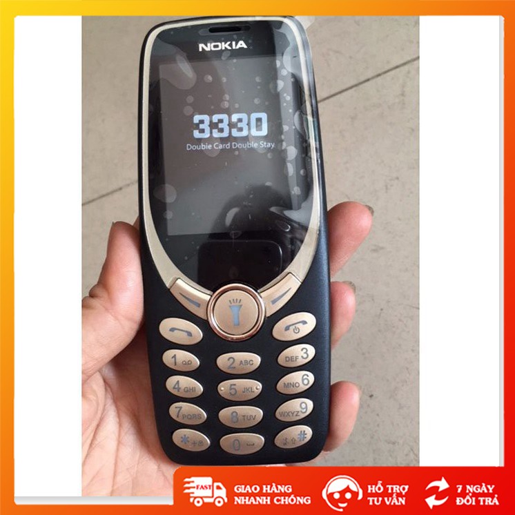 Điện thoại Nokia 3330 bản 2018 màn hình to nút nhấn bự pin trâu 2 ngày bắt sóng tốt