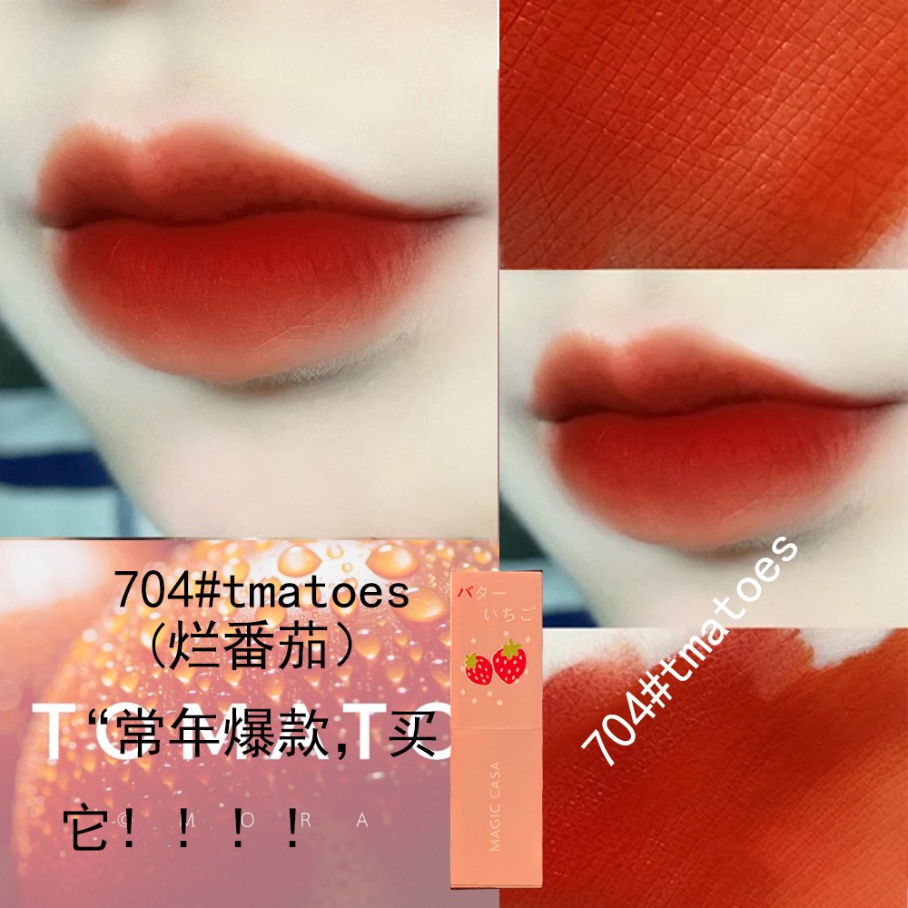 [Hàng mới về] Son Môi Dưỡng Ẩm Không Phai Màu Thiết Kế Dâu Tây Trên Vỏ Xinh Xắn | BigBuy360 - bigbuy360.vn