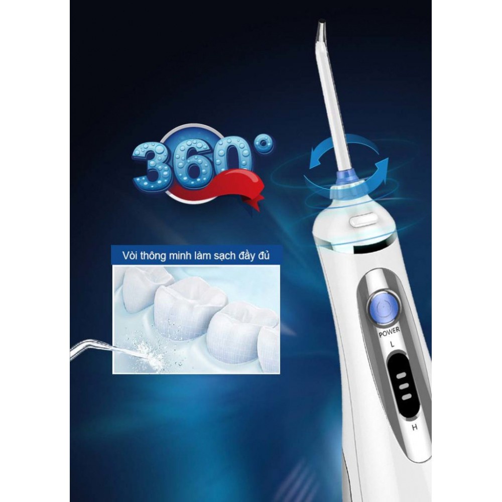 Máy Tăm Nước Cầm Tay WaterPulse V400 Plus loại bỏ những mảng bám, cao răng,