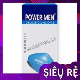 Bao cao su Powermen Viagra siêu mỏng Hộp 12 chiếc, giao hàng nhanh, kín đáo