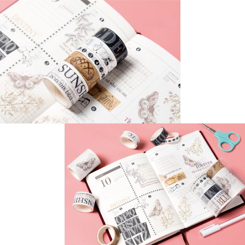 Cuộn Băng Keo Washi Dán Trang Trí Sổ Tay DIY