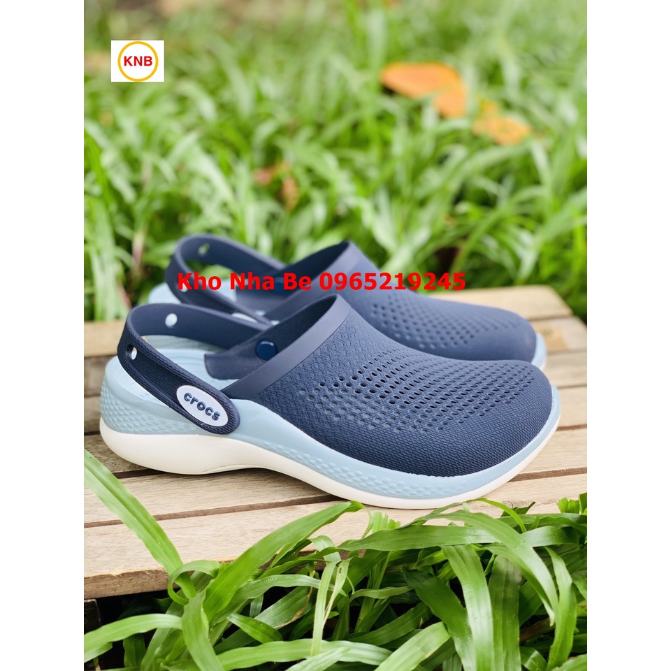 Dép sục cross 360 Literide clog màu xanh than lót xanh, Dép Sục Nam Nữ Literide Clog 360 Đi Nắng Mưa Cao Cấp,hàng xịn