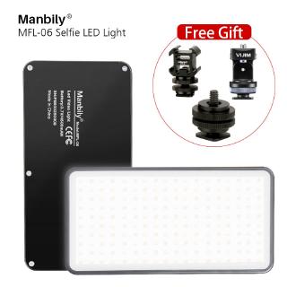 Manbily MFL-06 Dimmable Mini LED Video Light trên máy ảnh DSLR nhẹ Fill nhẹ 180 đèn LED chiếu sáng ảnh cho chụp ảnh tự sướng của Canon