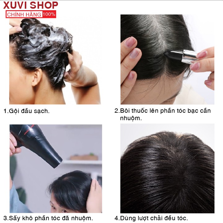 Son Nhuộm Phủ Che Tóc Bạc Thành Đen VDW Hair Stick Chính Hãng, Che Chân Tóc Bạc Tạm Thời Dạng Thỏi Sáp - XUVI SHOP | BigBuy360 - bigbuy360.vn