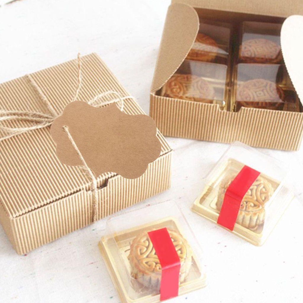 KRNY Set 100 Tấm Thẻ Quà Tặng Màu Nâu / Đen Trắng Phong Cách Vintage