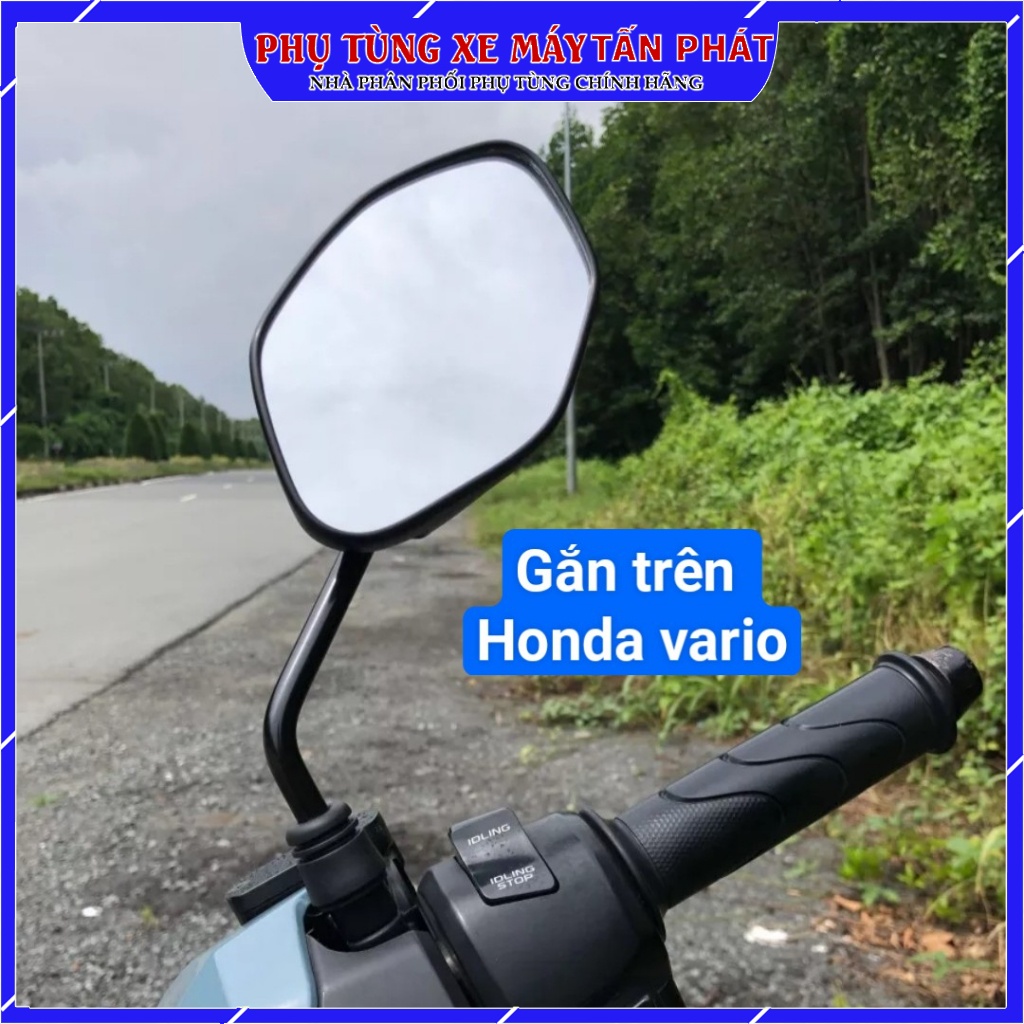 Bộ 2 Chiếc Gương Kính Chiếu Hậu Xe Máy Chân Ngắn Hình Chiếc Lá Chính Hãng Bảo Hành 12 Tháng