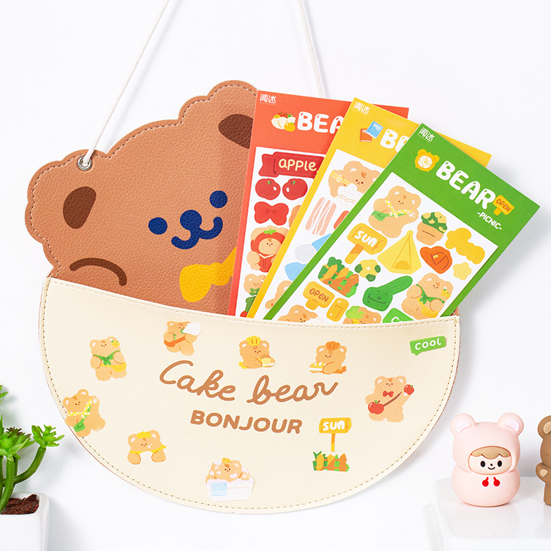 Flowertree Sticker Set 2 Miếng Dán Họa Tiết Gấu Đáng Yêu Trang Trí Sổ Lưu Niệm