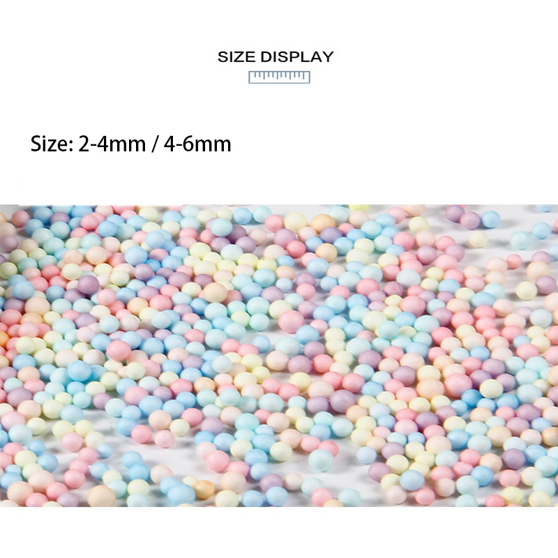 30g Hạt Xốp Polystyrene Màu Sắc Macaron 2-3mm / 4-6mm Dùng Làm Hộp Quà Tặng