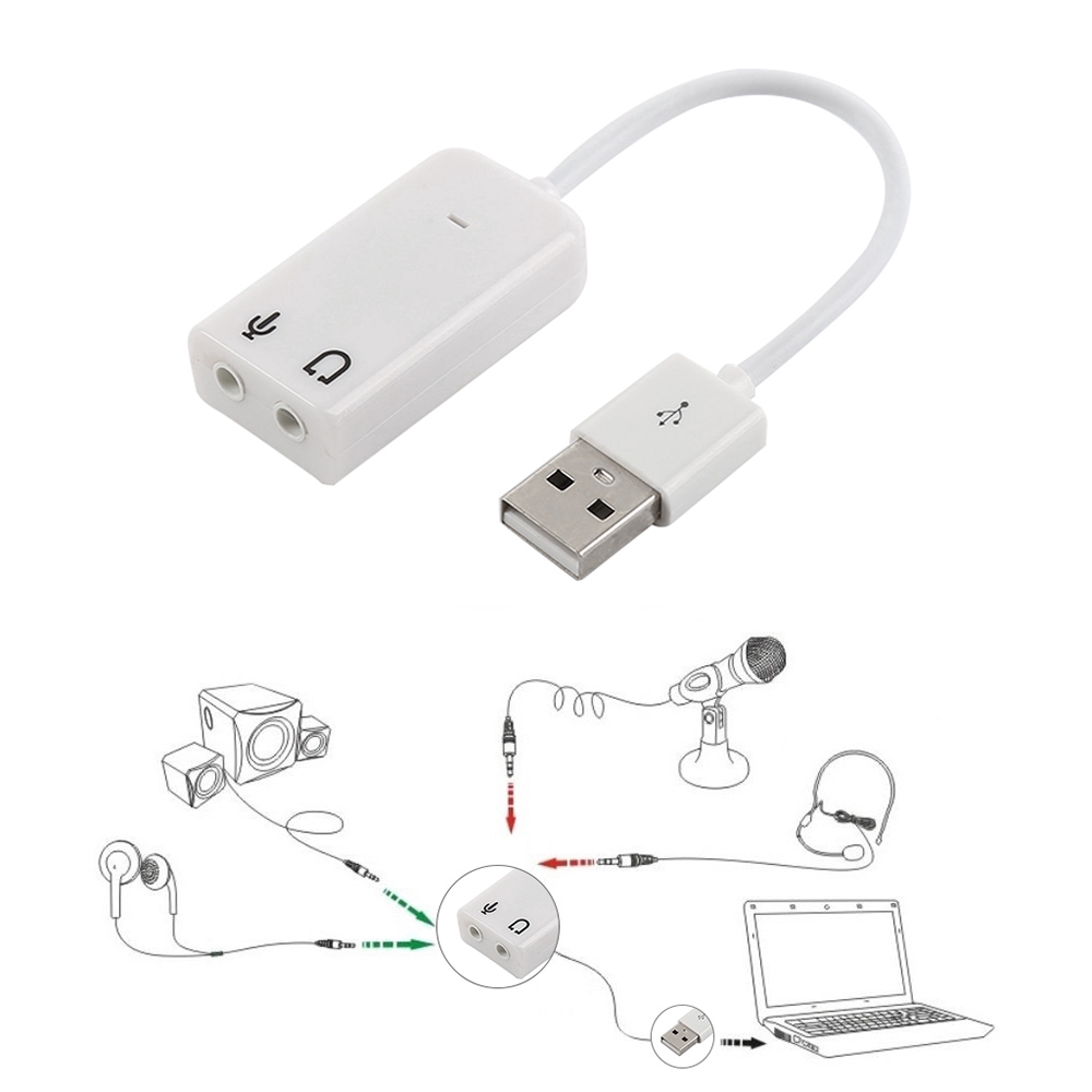 Card Âm Thanh 3d Cổng Usb 2.0 7.1 Màu Trắng