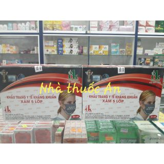 (xấp 10 cái) Khẩu trang y tế xám 4 lớp