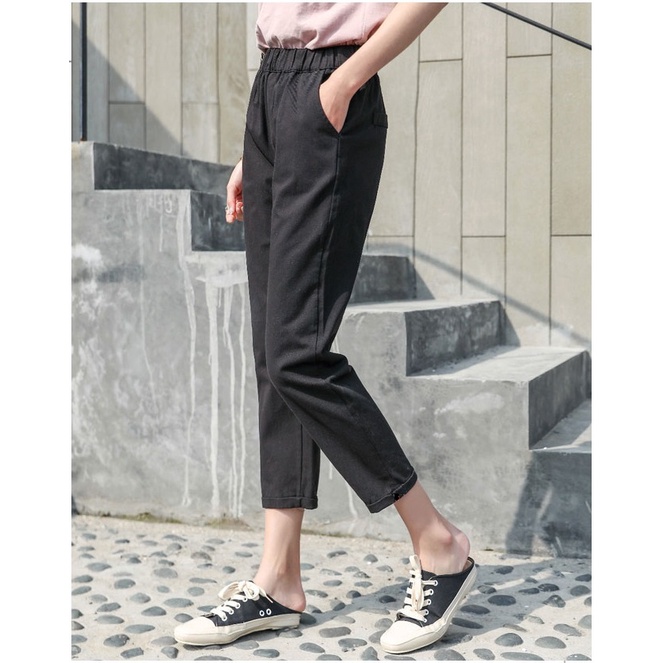 Quần baggy kaki nữ cạp chun QT03