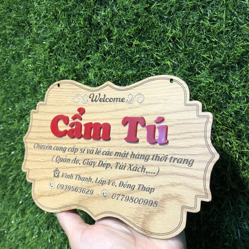 Bảng hiệu gỗ trang trí shop - Size 30x40cm - Free thiết kế theo yêu cầu