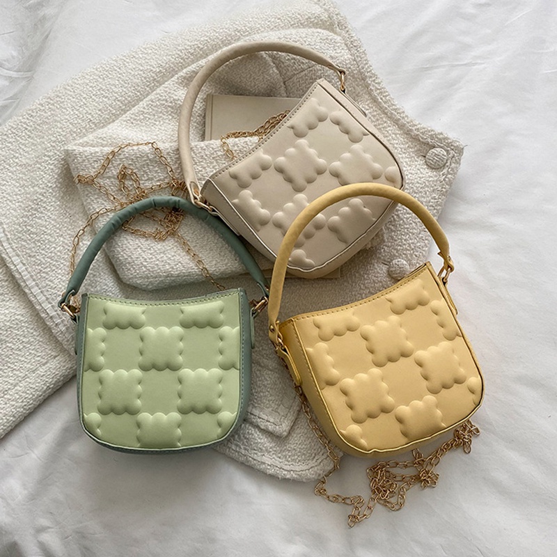 IELGY Túi Đeo Vai Hình Vuông Cỡ Nhỏ Họa Tiết Son Môi Phối Dây Xích Thời Trang Cho Nữ