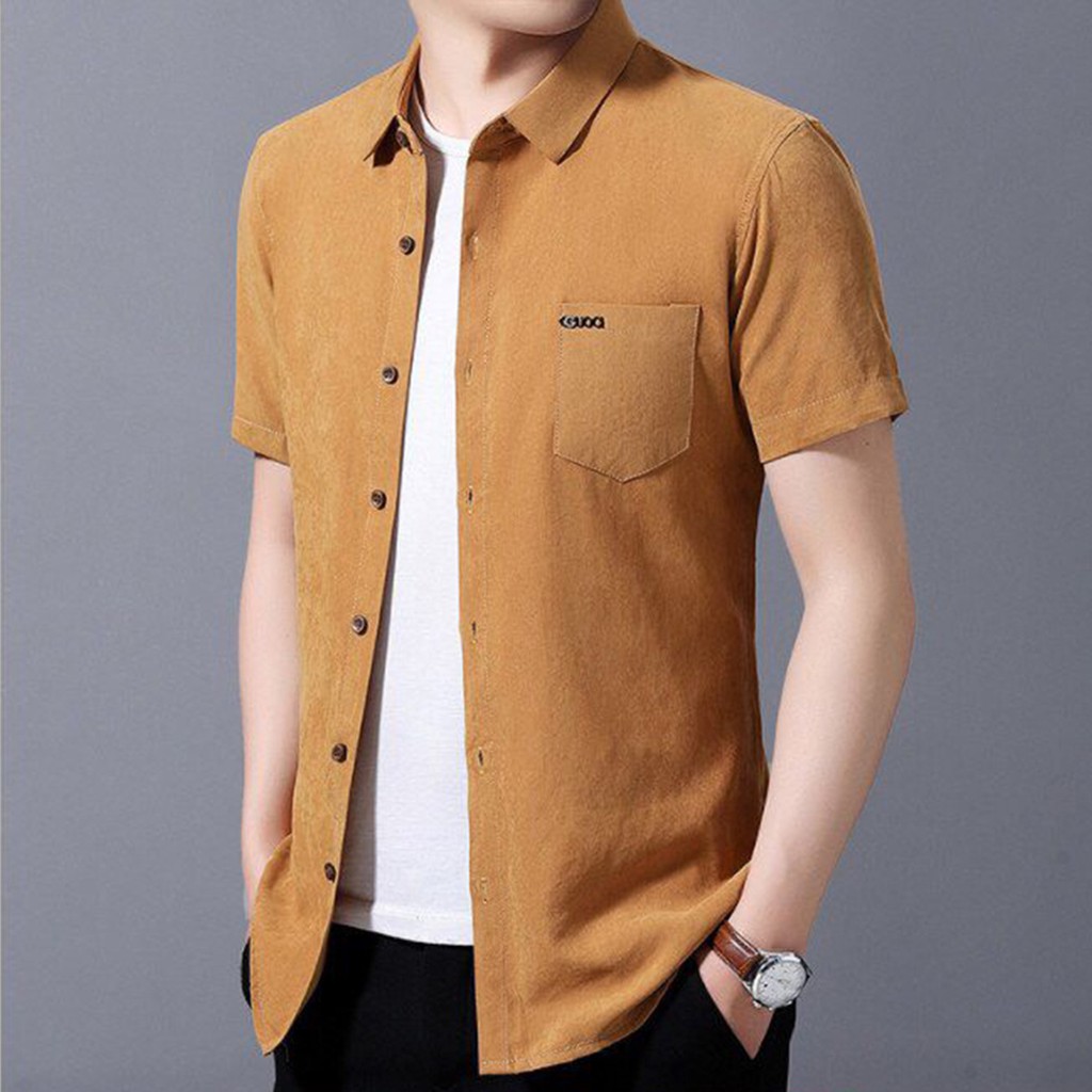 [HÀNG ĐẸP HOT]Áo sơ mi nam - Áo sơ mi đũi ngắn tay cao cấp - Chất liệu đũi xước, vải mát, ít nhăn, dầy dặn, dáng trẻ đẹp