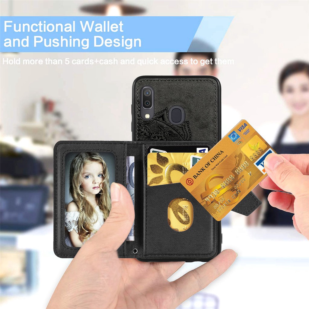 Ốp điện thoại lưng da PU có khe giữ thẻ và giá đỡ cho Samsung Galaxy A10 A10S A20S A30 A30S A50s A50 A40 M21/M30S M31 | BigBuy360 - bigbuy360.vn