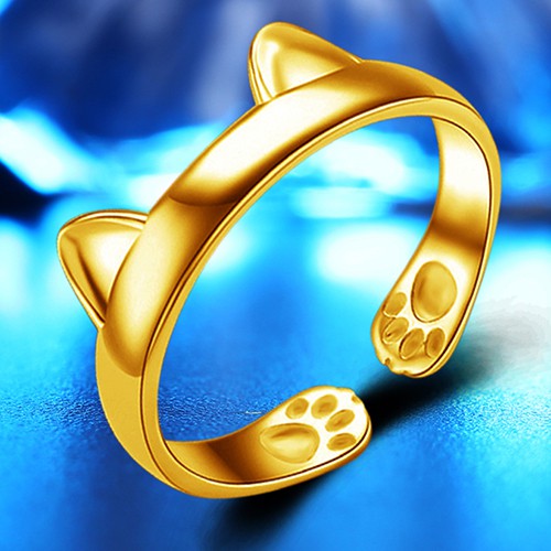 Nhẫn Hở Hình Bàn Chân Mèo Dễ Thương