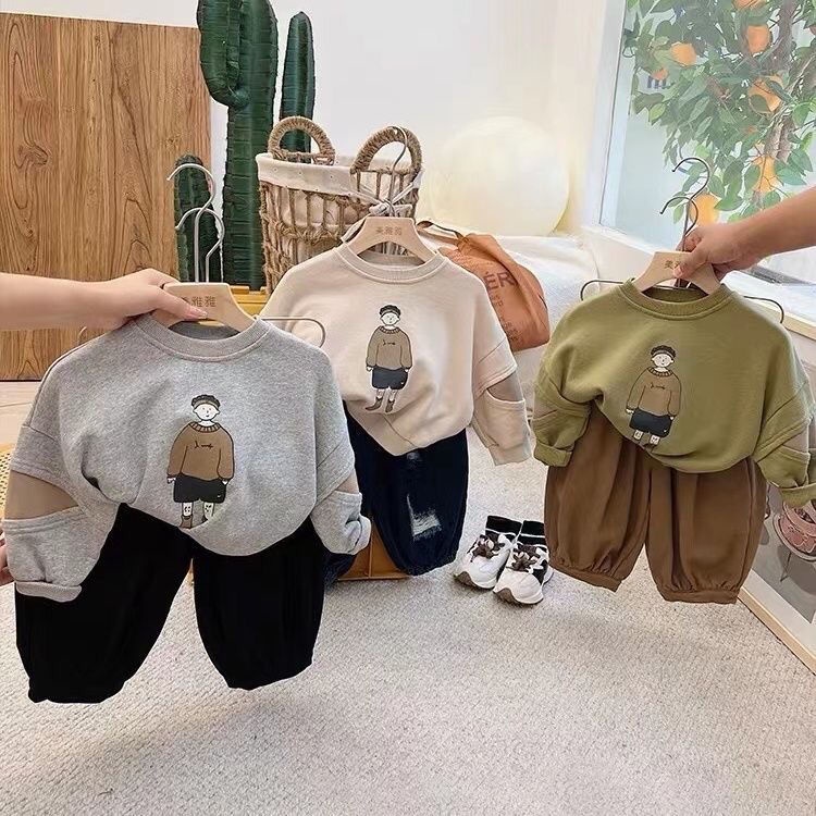 Áo Sweater Tay Dài Cổ Tròn Thời Trang Mùa Thu Mới 2022 Cho Bé Trai Và Gái