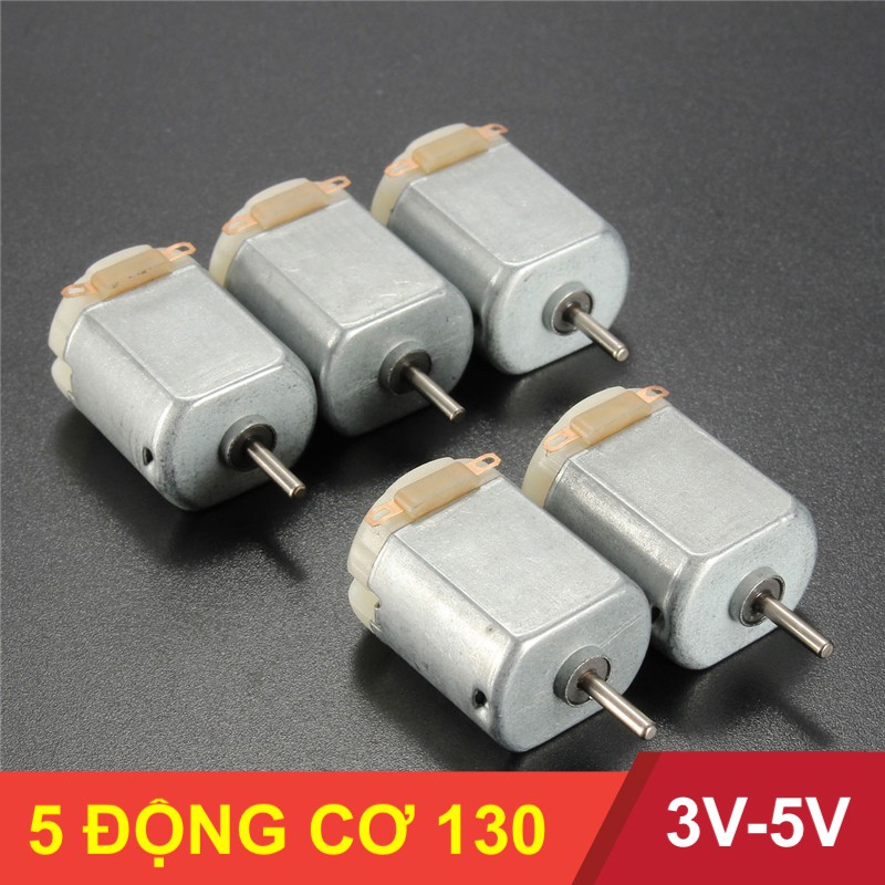 Bộ 5 động cơ motor có chổi than mô tơ mini 3V-6V, 130 Phiên Bản Mới LK0004