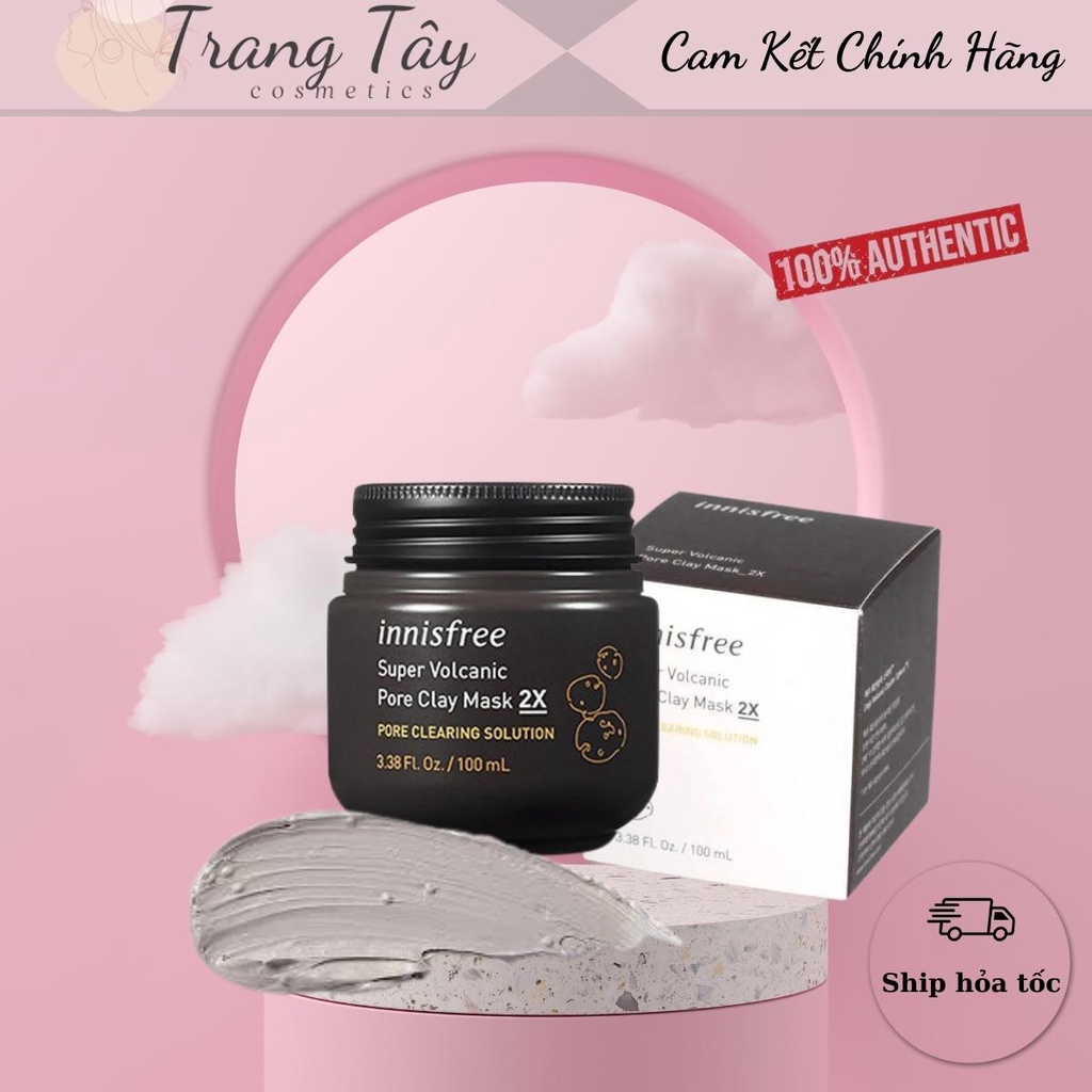 MẶT NẠ TRO NÚI LỬA INNISFREE SUPER VOLCANIC PORE CLAY MASK 2X 100ml