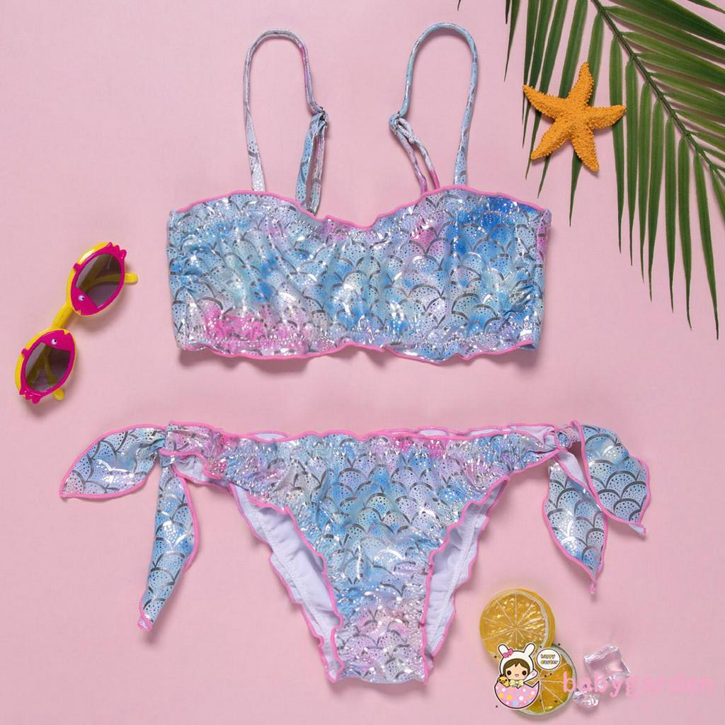 Set Đồ Bơi Hình Nàng Tiên Cá Dễ Thương Hợp Thời Trang Cho Bé Gái Từ 7-15 Tuổi