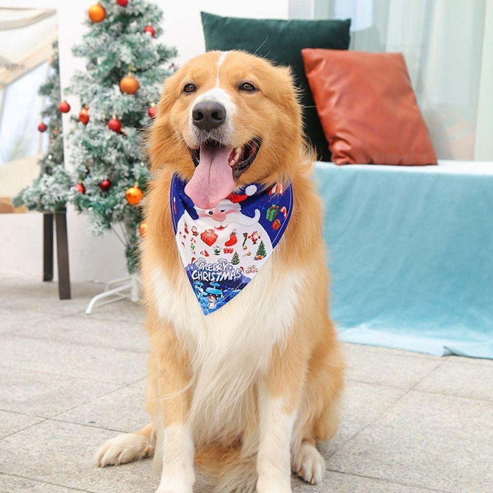 Khăn Bandana Hình Tam Giác Bằng Polyester Phong Cách Giáng Sinh Dành Cho Chó Mèo