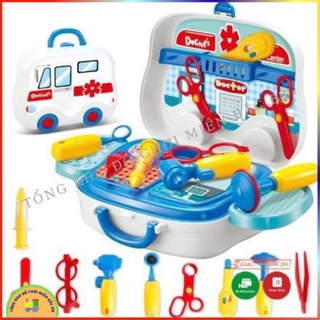 Đồ chơi bác sĩ bộ 14 món kiểu vali xe ô tô thuận lợi cho bé di chuyển mang đi dễ dàng TKMB68
