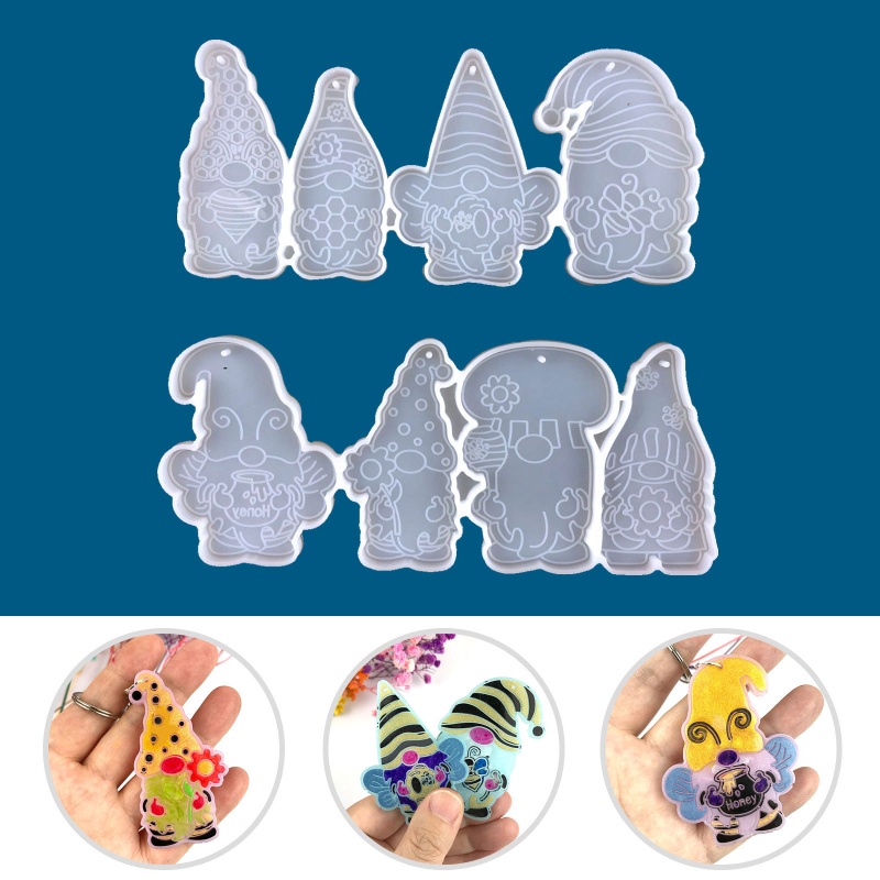 Khuôn Silicone Làm Móc Khóa Hình Ông Già Noel / Chú Ong Nhỏ Đáng Yêu