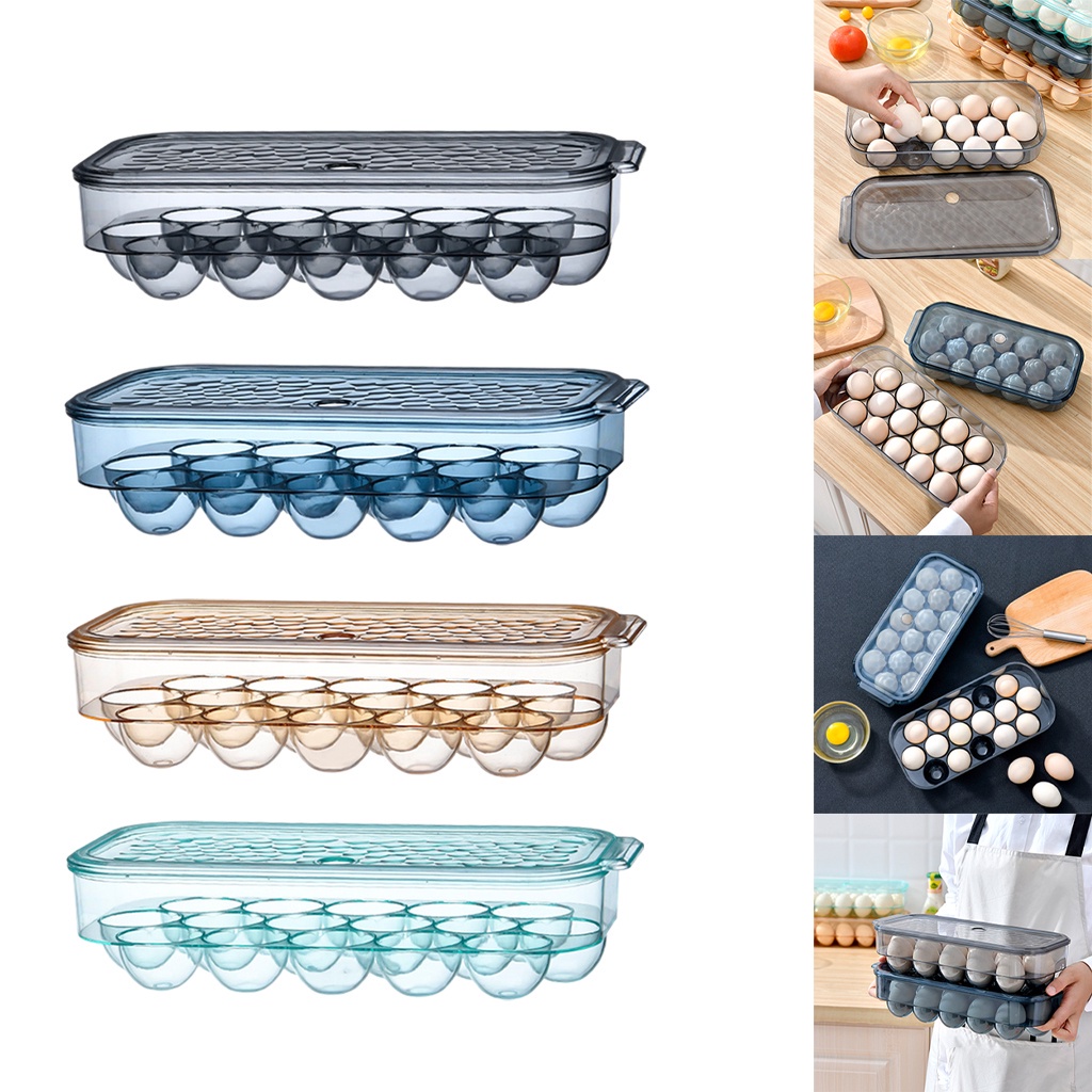 Hộp đựng trứng bằng nhựa trong suốt có nắp đậy tiện dụng cho nhà bếp
