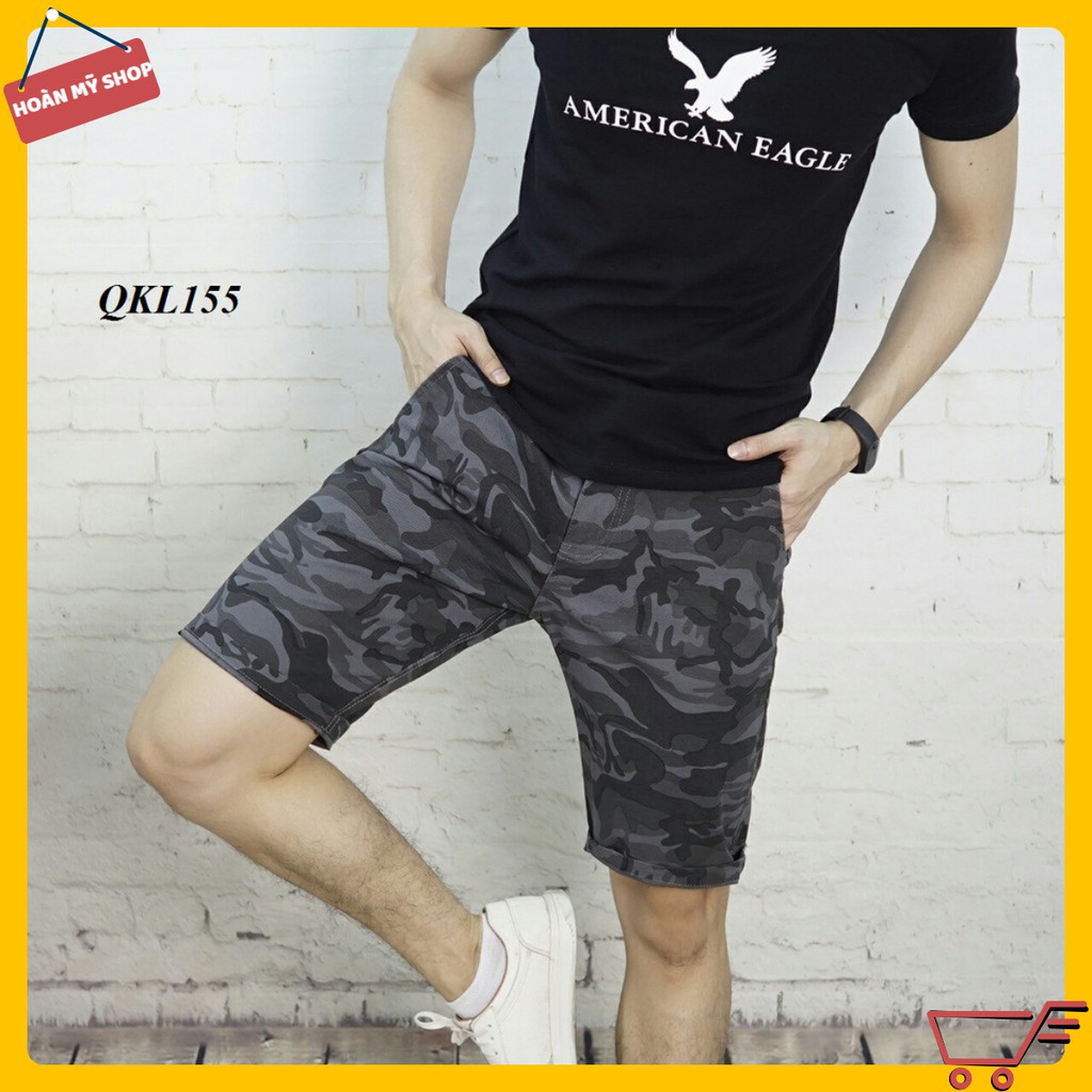 {HINH THAT} Quần short kaki nam họa tiết lính thời trang {RE VO DICH}