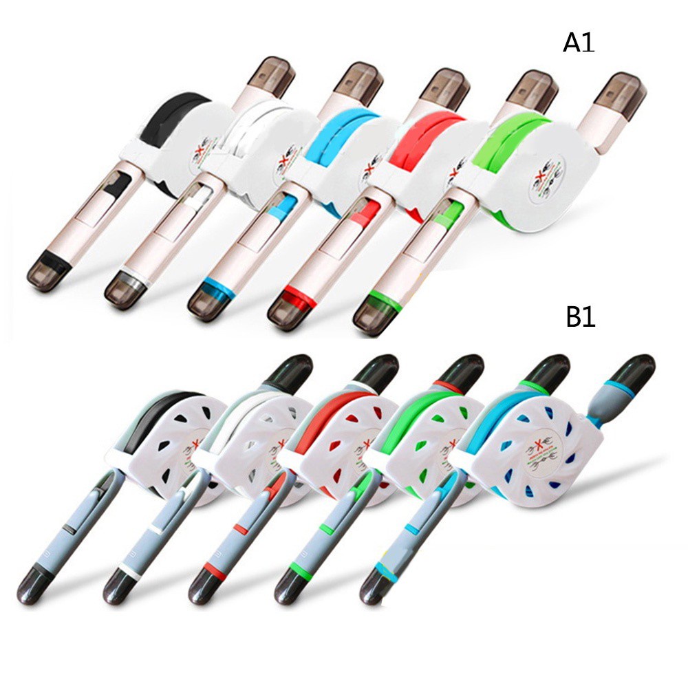 Dây Cáp Sạc Dữ Liệu Usb 2 Trong 1 Micro Usb Đồng Bộ Dữ Liệu Tốc Độ Cao Có Thể Thu Gọn Cho Iphone 6 6s Plus 7 8 Plus