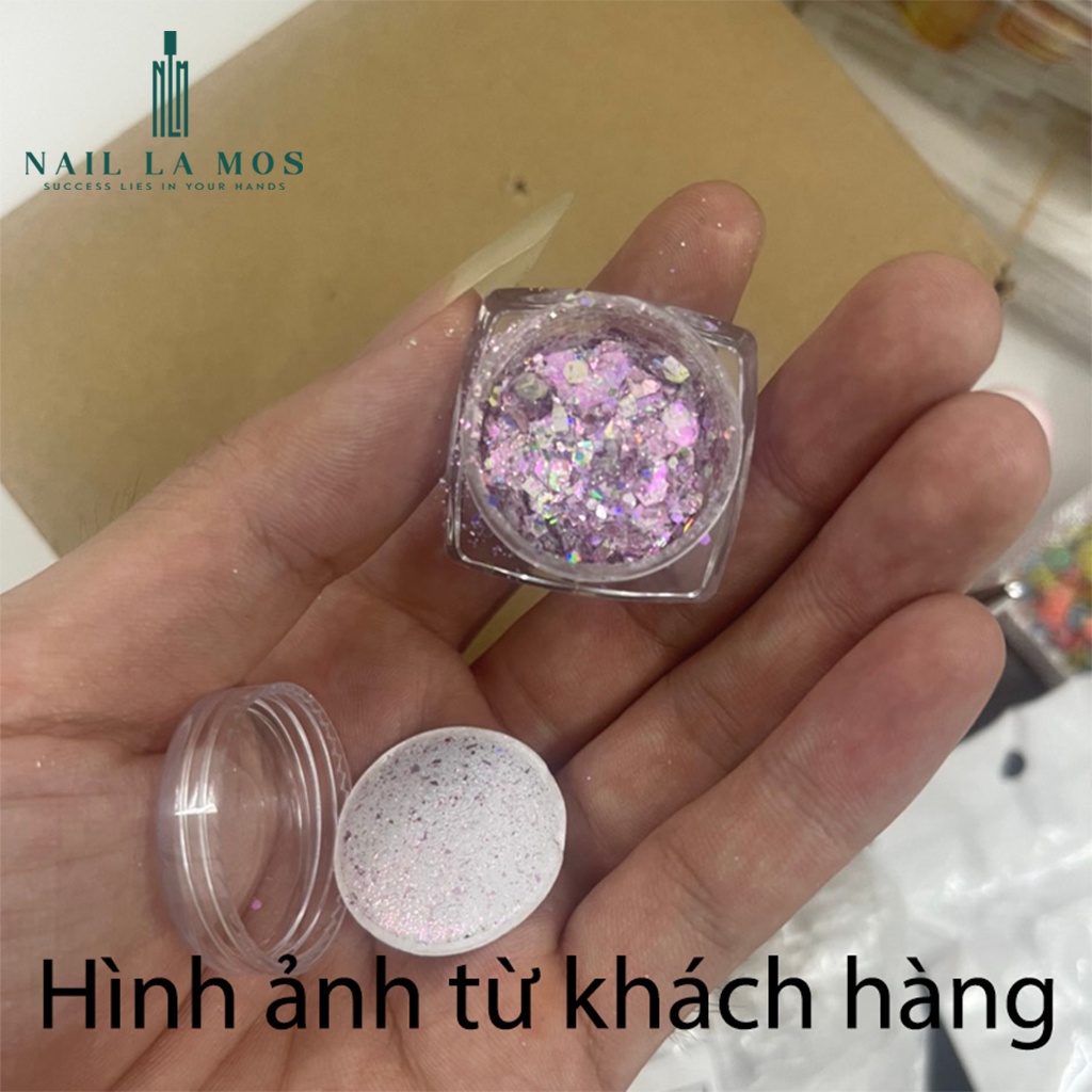 Nhũ kim tuyến kim sa – Nhũ vảy cá trang trí móng tay lấp lánh, sang chảnh (lẻ 1 hũ)