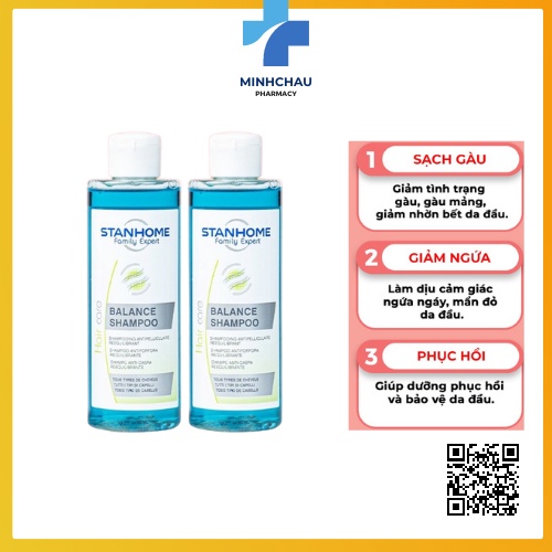 Dầu gội giảm ngứa loại bỏ gàu và ngứa da đầu Stanhome Family Expert Balance Shampoo 200ml.