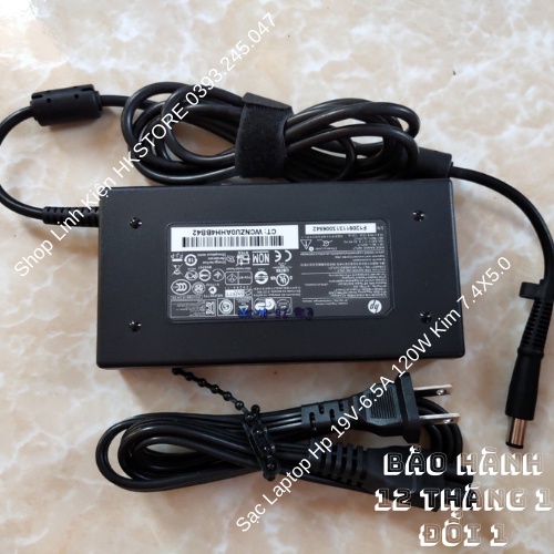 Sạc Laptop Hp 18.5V - 6.5A 120W Đầu Kim dùng cho các dòng máy HP Elitebook 8740W, 8540p, 8540W, 6930, 6910,  8530p