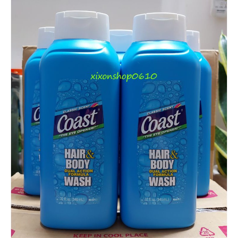 Sữa tắm và gội dành cho nam Coast Classic Hair & Body Wash (946ml) của Mỹ