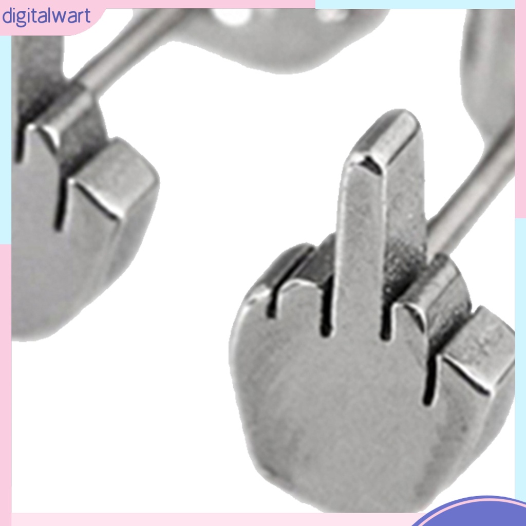 Dg DG✌❤ Khuyên Tai Thép Không Gỉ Không Gây Dị Ứng Họa Tiết Ngón Tay Cho Cuộc Sống Hàng Ngày