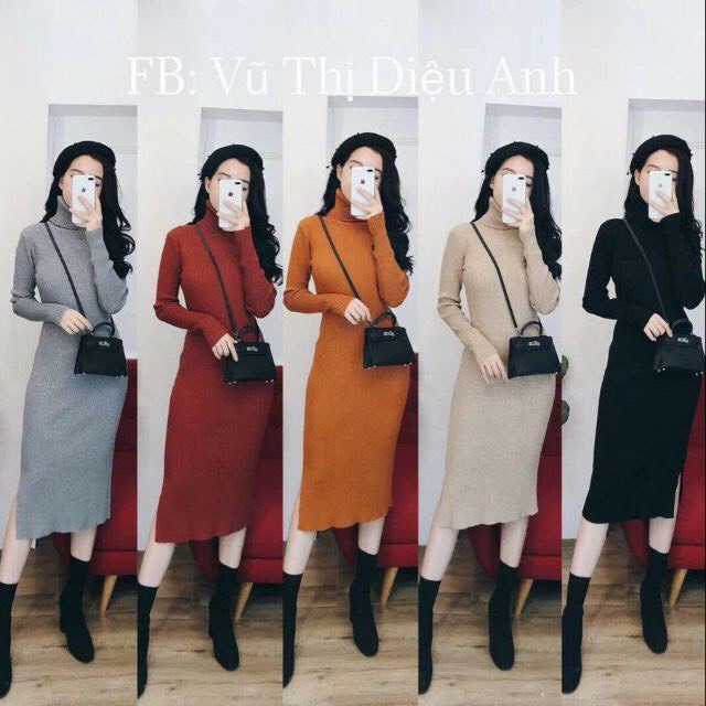 VÁY LEN BODY CỔ CAO NỮ QUẢNG CHÂU ( HÌNH THẬT) | BigBuy360 - bigbuy360.vn