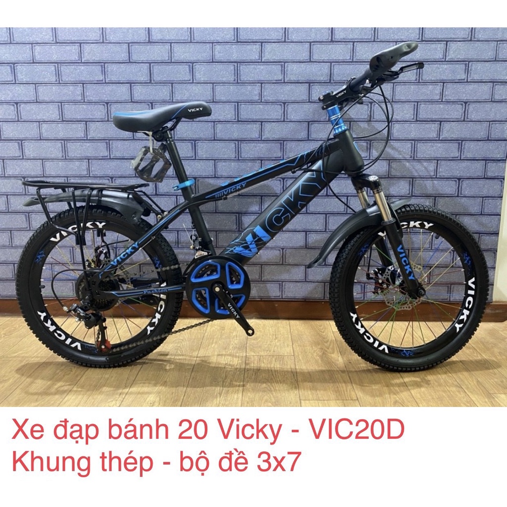Xe đạp địa hình VICKY có đề bánh 20 inch 3 dĩa 7 líp - Mã VIC20D - LHệ Gian Hàng để nhận KM Ạ