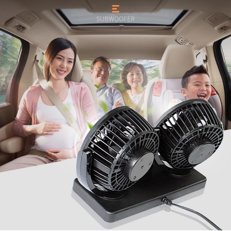 Quạt Ô Tô 12V Mini Làm Mát Ô Tô Xoay 360 cắm đầu tẩu Dùng Điện 12V-24V Cho Mọi Dòng Xe Hơi - Quạt Cổng USB CARZONE.TOP