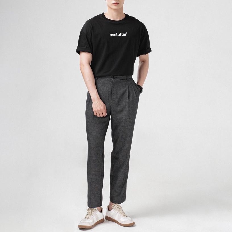 Áo thun nam nữ form refined fit SSSTUTTER form loose cotton thoáng mát in chữ SSSTUTTER TEE - SANS