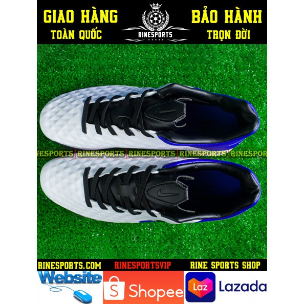 (HÀNG THAILAND) GIÀY BÓNG ĐÁ SÂN CỎ NHÂN TẠO TF tempo Superfly trắng xanh