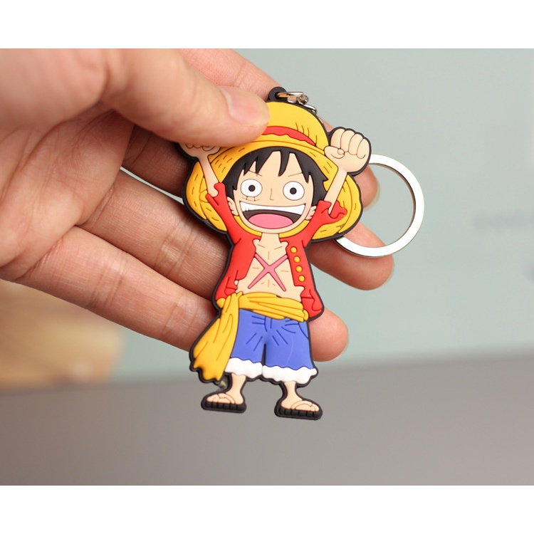 Set 2 Móc Khóa Hình Nhân Vật Luffy Zoro Chopper Hai Mặt Trong Phim Hoạt Hình One Piece