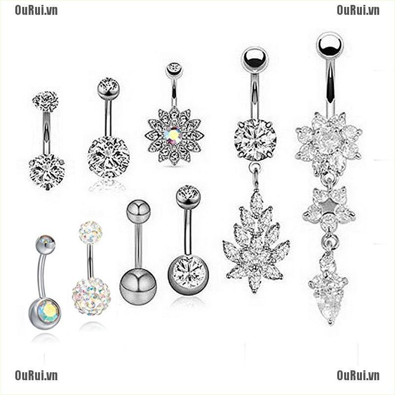 Set 9 Viên Đá Xỏ Rốn Thời Trang Cá Tính