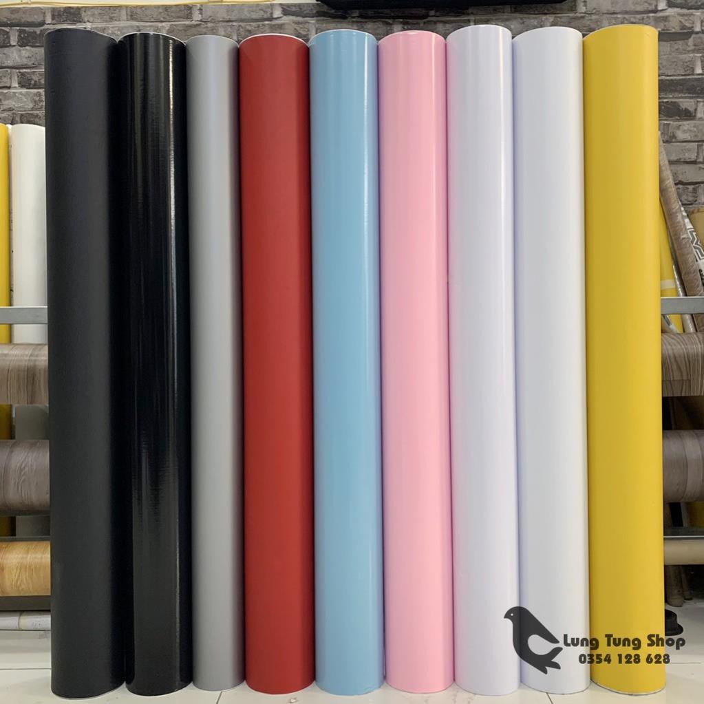 Decal màu - Giấy dán tường , bàn , tủ có sẵn keo màu trơn