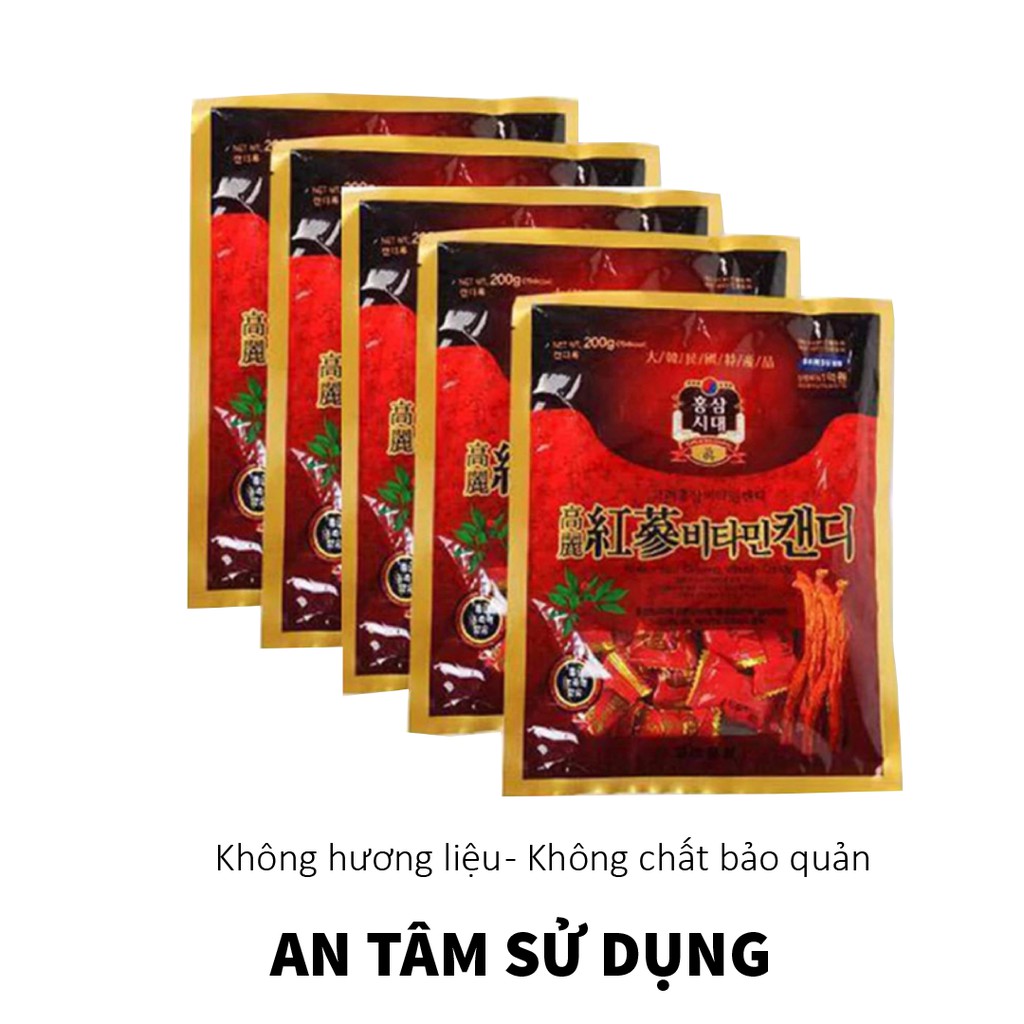 Kẹo sâm đỏ Hàn Quốc có đường 200gr chính hãng giúp giảm cân, dinh dưỡng, chống lão hóa Golovinshop