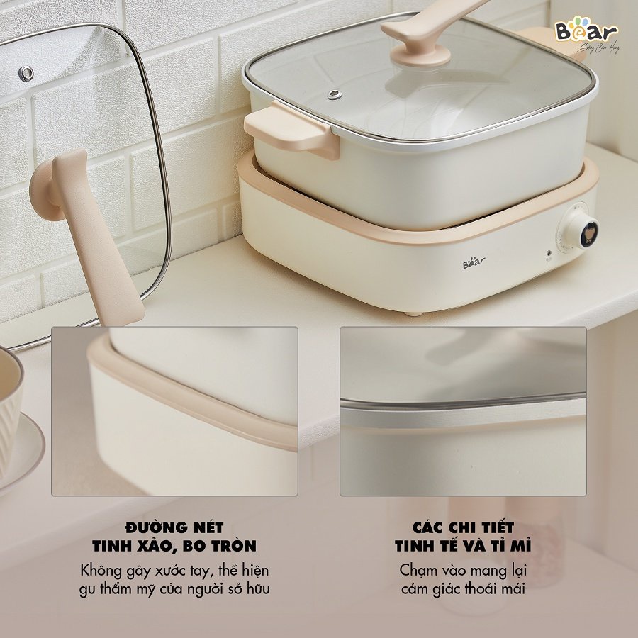 Nồi lẩu điện đa năng Bear DHG-C40M1 dung tích 4L bảo hành 12 tháng