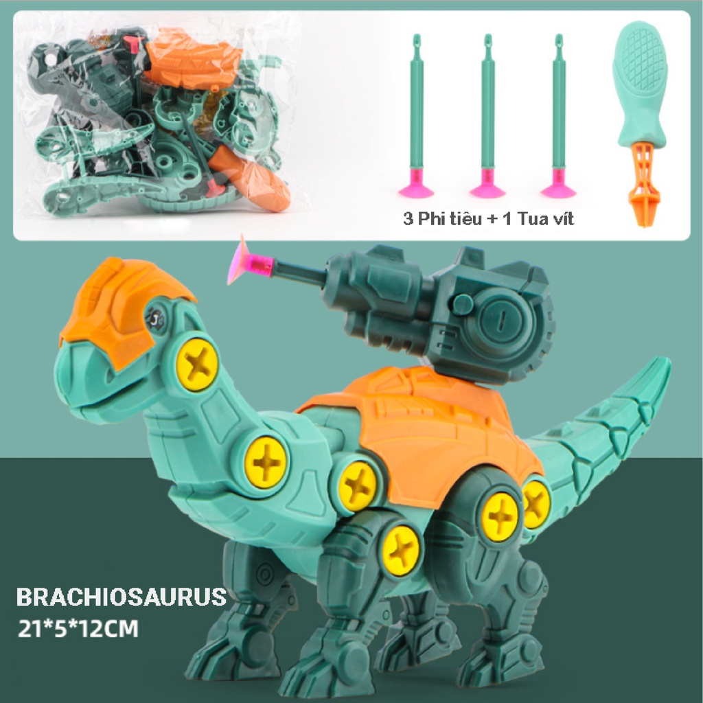 Đồ Chơi Thông Minh Khủng Long Lắp Ráp Cho Bé Loại Lớn Kèm Phi Tiêu Nhựa Cao Cấp