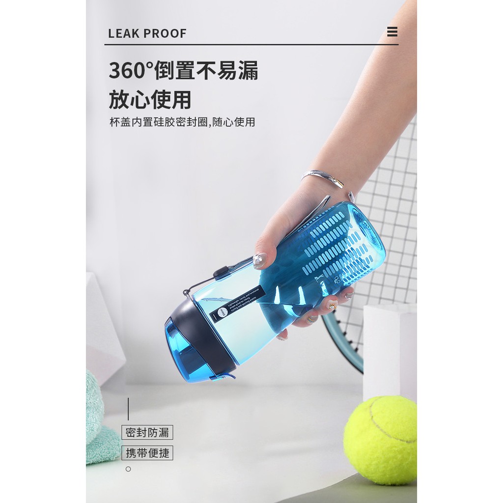 [LOCK&LOCK CHÍNH HÃNG] Bình nước thể thao nhựa Trian 650ml, ABF629, có quai xách và ống hút