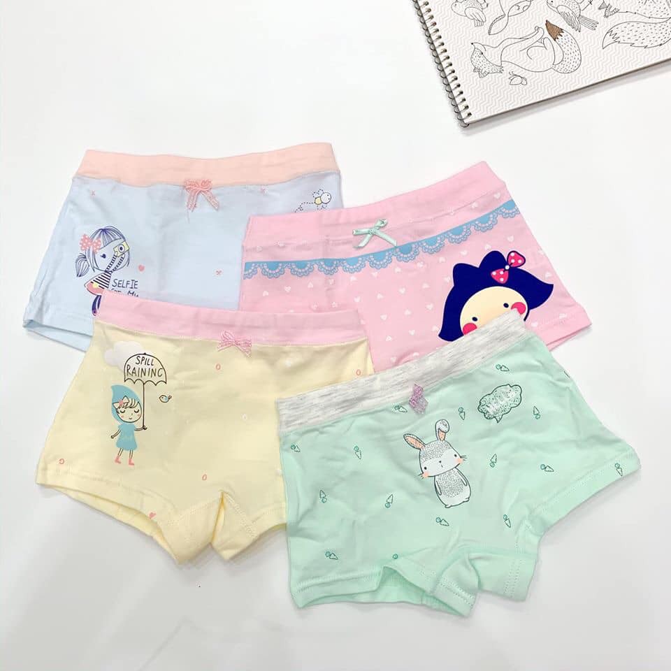 SET 3 CHIẾC QUẦN CHIP ĐÙI, QUẦN LÓT ĐÙI COTTON CAO CẤP CHO BÉ GÁI