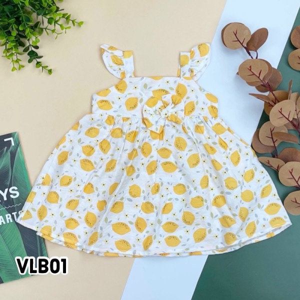 [Xả kho] Váy đầm bé gái cánh tiên vải thô đũi Litibaby size 7-30kg - VLB
